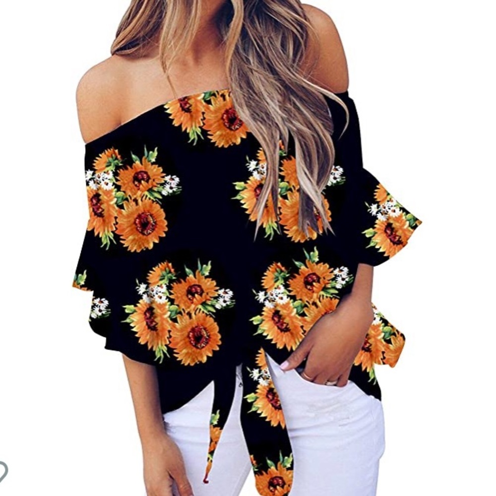 NWOT_Sunflower, Off The Shoulder, Knot tie Blouse